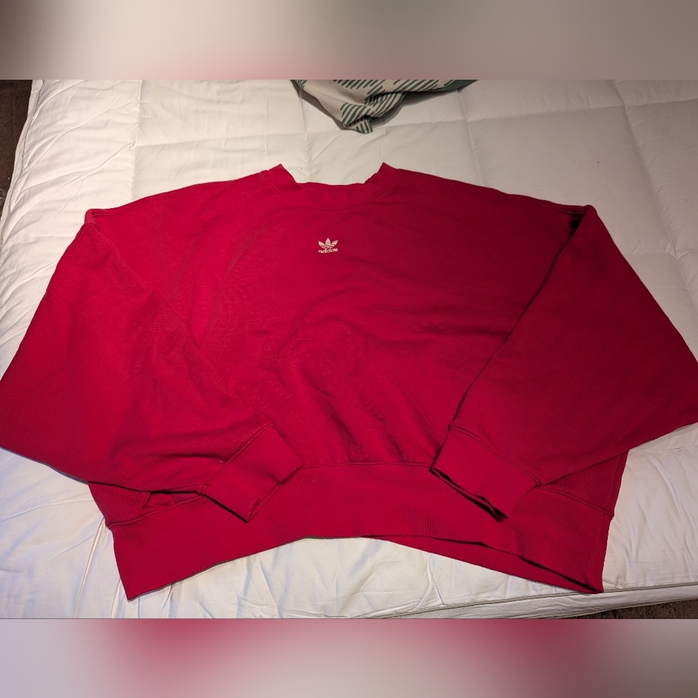 Pink Adidas cropped sweatshirt